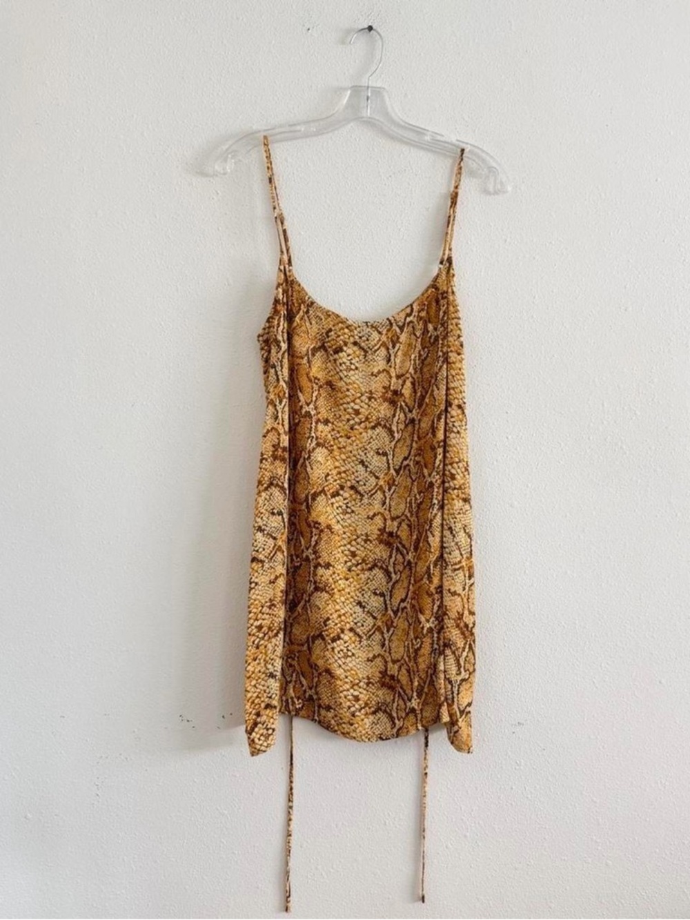 Reformation Yellow-Brown Snake Print Cami